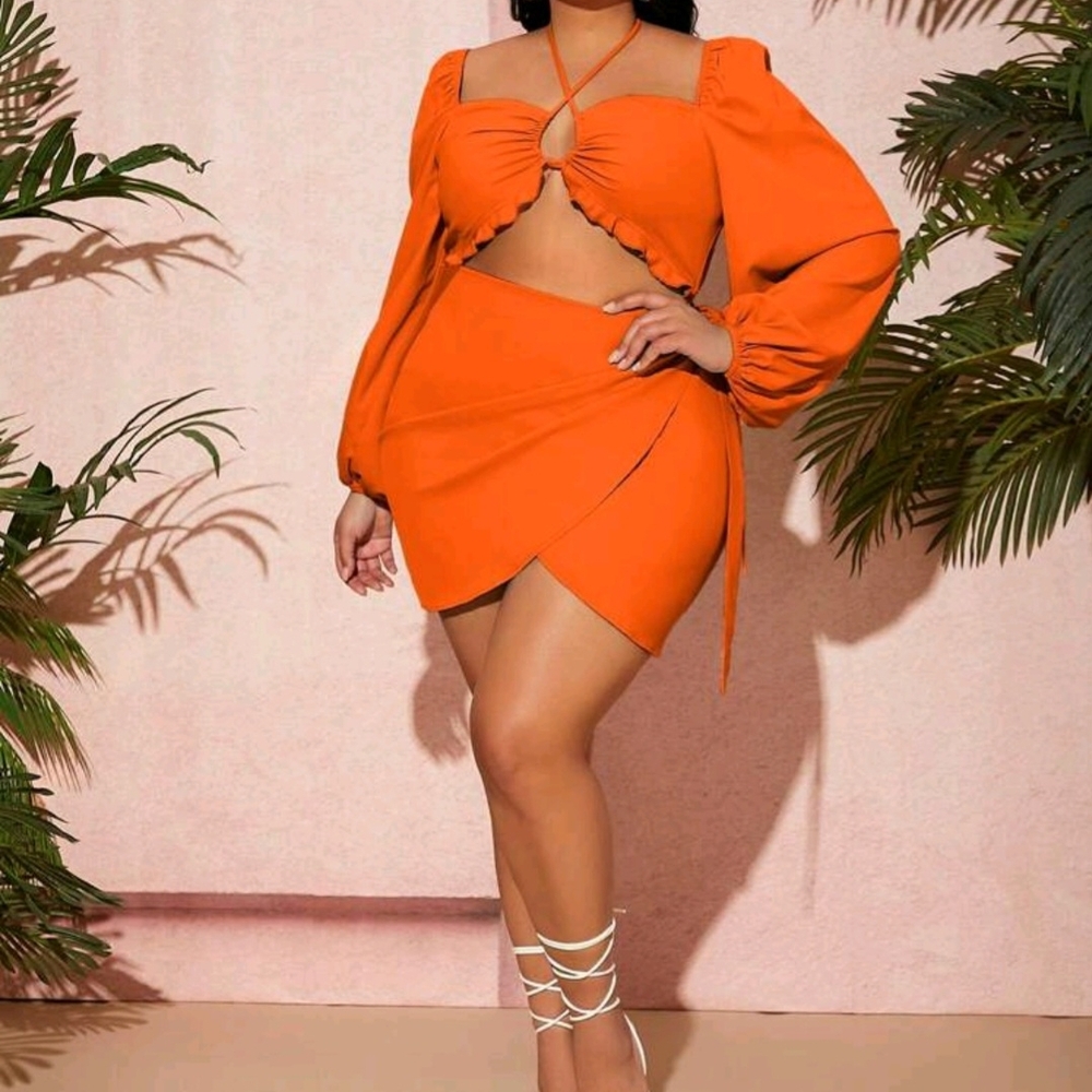 Elegant Orange Women's Skirt